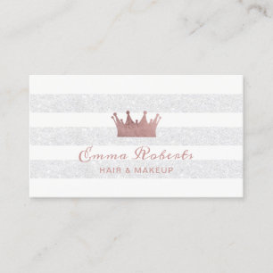 Rosa guld- kronahår & modern salong för Makeup Visitkort