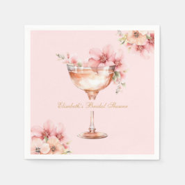Rosa Guld Kronblad och Prosecco Cocktail Pappersservett