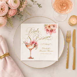Rosa Guld Kronblad och Prosecco Cocktail Pappersservett