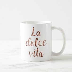 Rosa guld- La Dolce Vita Kaffemugg