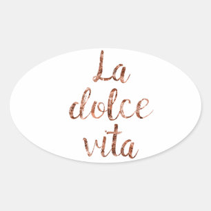 Rosa guld- La Dolce Vita Ovalt Klistermärke