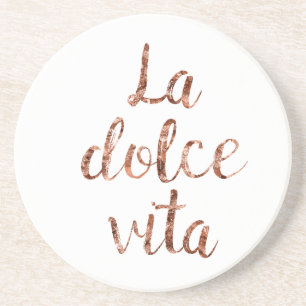 Rosa guld- La Dolce Vita Underlägg Sandsten