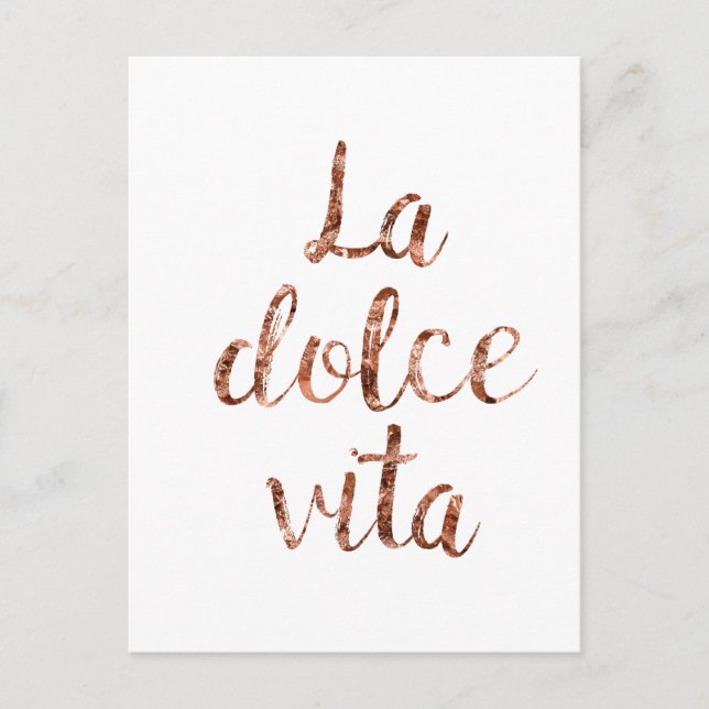 Rosa guld- La Dolce Vita Vykort (Framsida)