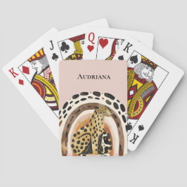 Rosa Guld Leopard Casinokort