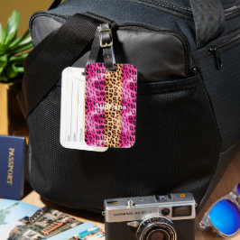 Rosa Guld Leopard Skriv ut Bagagebricka