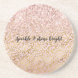 Rosa Guld Leopard Skriv ut  Glitter Underlägg