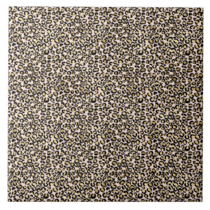 Rosa Guld Leopard Skriv ut Kakelplatta