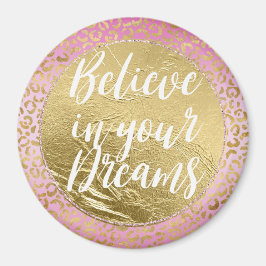 Rosa Guld Leopard Skriv ut Magnet