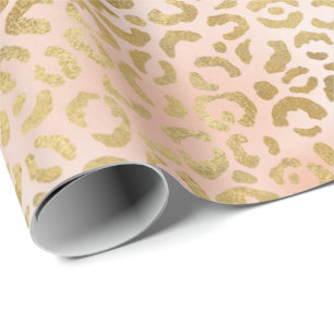Rosa Guld Leopard Skriv ut Presentpapper