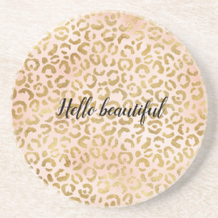 Rosa Guld Leopard Skriv ut Underlägg