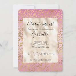 Rosa Guld Leopardtryck Inbjudningar