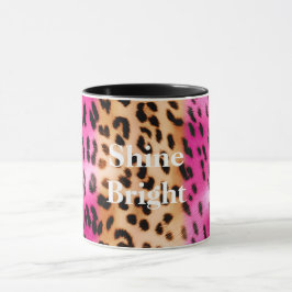 Rosa Guld Leopardtryck Mugg