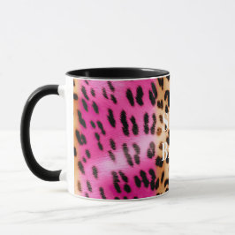 Rosa Guld Leopardtryck Mugg