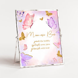Rosa Guld Lila Butterfly Baby Shower Mamma Osa Pub Poster