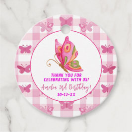 Rosa guld lila elegant  Butterfly-flickfödelsedag Gåvor Etiketter