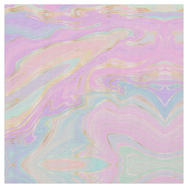 Rosa Guld Liquid Swirl Rainbow Marble Tyg (Närbild)