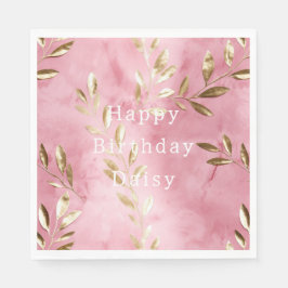 Rosa Guld Löv Pappersservett