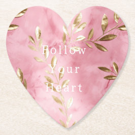 Rosa Guld Löv Underlägg Papper