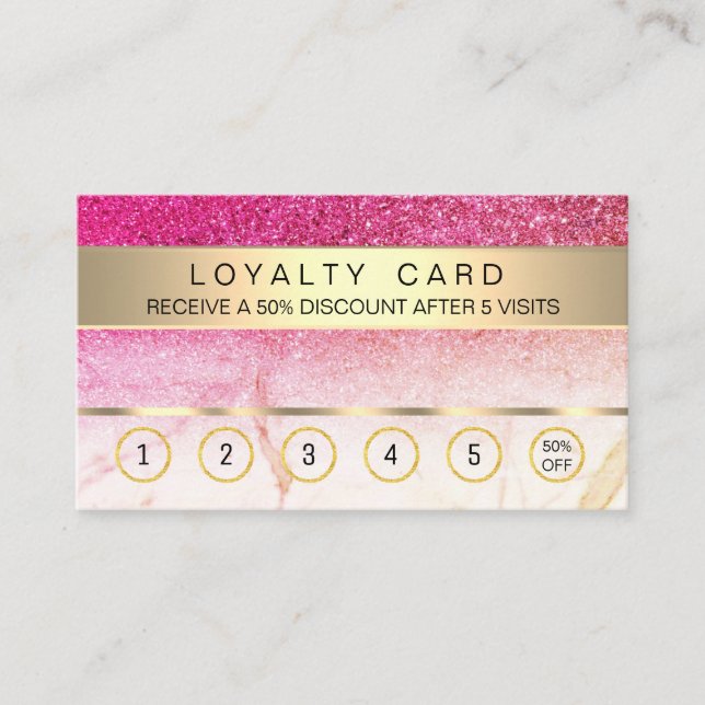 Rosa Guld Loyalty Card Salon Makeup Artist Lojalitetskort (Framsida)