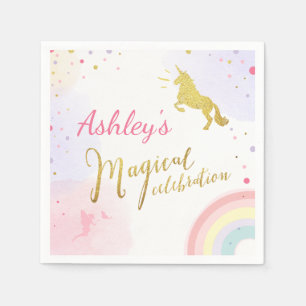 Rosa guld- Magical födelsedag för Pappersservett