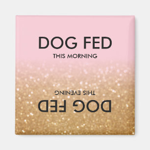 Rosa guld- magnet för påminnelse för hund för