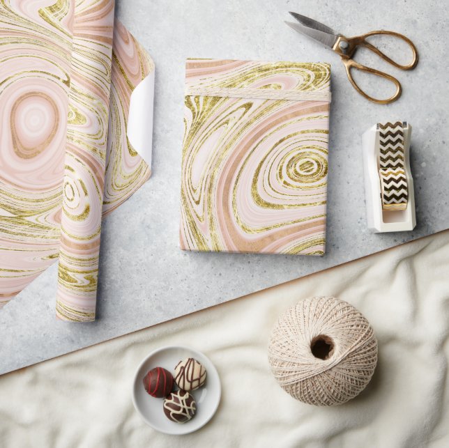 Rosa Guld Marble Abstrakt - bakgrund Presentpapper (Hantverk)