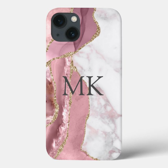 Rosa Guld Marble Effect Chic (Baksida)