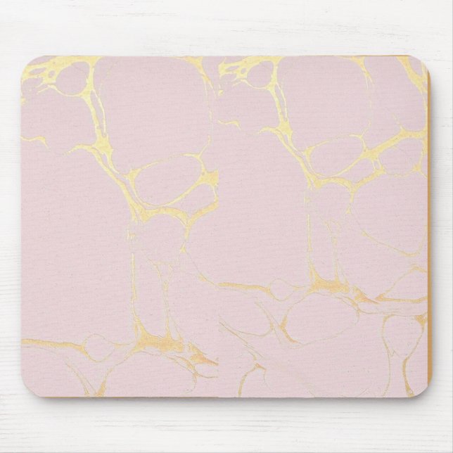 Rosa Guld Marble Mousepad Musmatta (Framsidan)