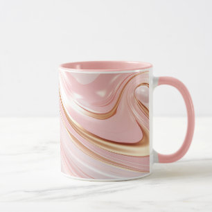 Rosa & Guld Marble Mugg