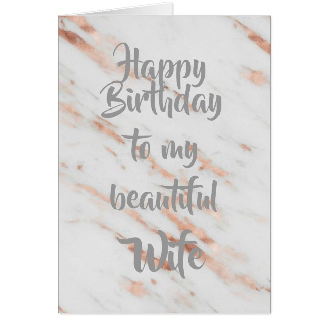 Rosa guld- marmor för Faux. Fru Birthday. Hälsningskort (Framsidan)