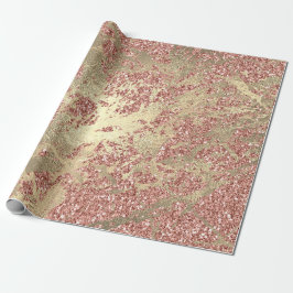 Rosa guld- metall för Champaigne marmorglitter Presentpapper