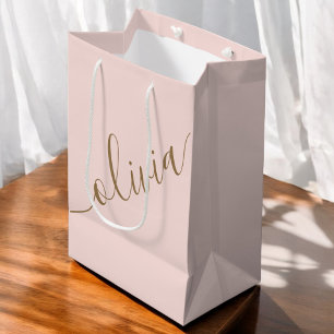 Rosa Guld Minimalistisk Monogram Elegant