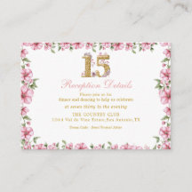 Rosa Guld Mis Quince Glitter Quinceañera