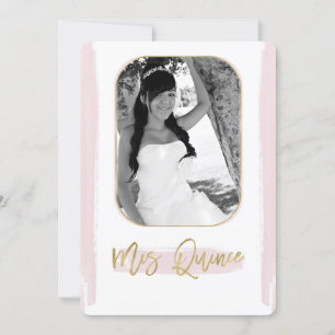 Rosa Guld Mis Quince Quinceañera Foto Bild Inbjudningar
