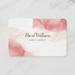 Rosa Guld Modern Art Liquid Watercolor Business Ca Visitkort