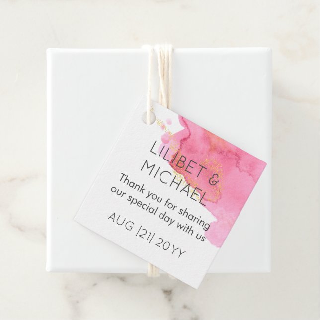  Rosa Guld Modern bröllopsgåva Gåvor Etiketter (På plats)