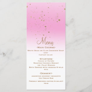 Rosa Guld Modern Glam Konfettifästmeny Meny