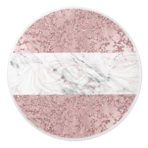 Rosa guld modern glamour marmor & glitter dekorati knopp