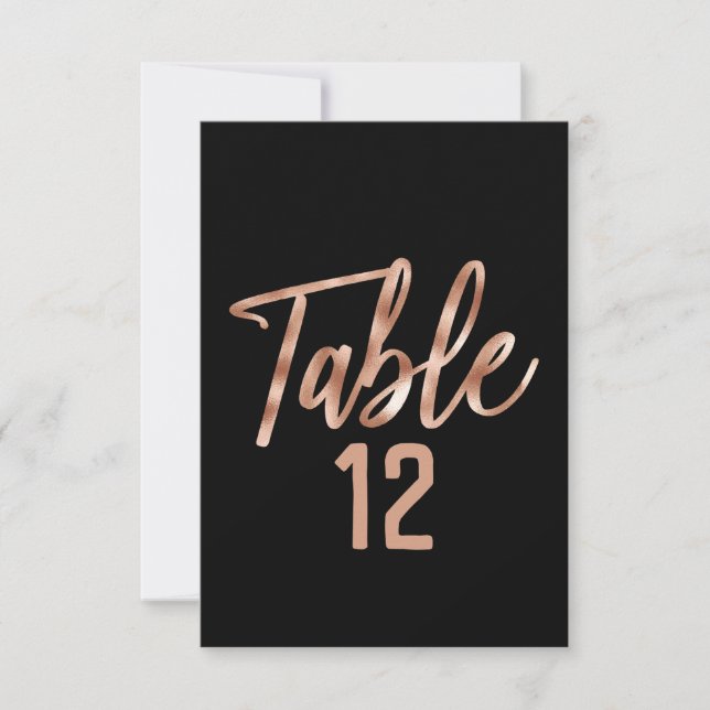 Rosa Guld Modern Typografi Bröllops Bordnummer Inbjudningar (Framsida)