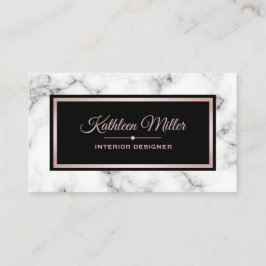 Rosa guld- modernt för moderiktig marmor visitkort
