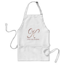 Rosa guld- Monogram K Kock de Cuisine eller din