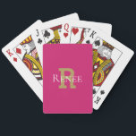 Rosa Guld Monogram Modern Bridge Canasta Kortlek<br><div class="desc">Ge är en speciell gåva genom att anpassa det här Trendiget Monogrammed Deck of Spelkort. Den här mallen är lätt att använda. Gör en perfekt till studenter,  födelsedagar,  firande,  utmärkelser,  arbetsgivare,  anställda,  husuppvärmning,  poker-klubb,  broar,  klubb,  familj,  canasta-grupper,  bra klass och alla som har kort!</div>