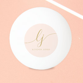 Rosa Guld Monogram och Namn Personlig Pingisboll