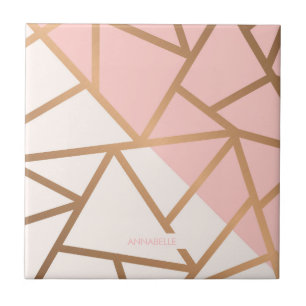 Rosa guld- mosaik kakelplatta