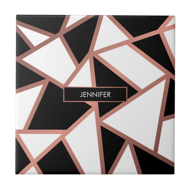 Rosa guld- mosaik kakelplatta (Framsidan)