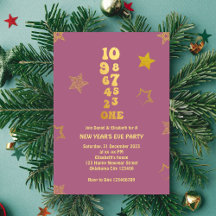 Rosa Guld Nyårsafton Countdown Party