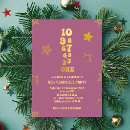 Rosa Guld Nyårsafton Countdown Party Inbjudningar