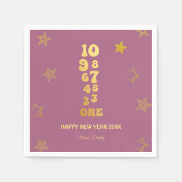 Rosa Guld Nyårsafton Party Pappersservett