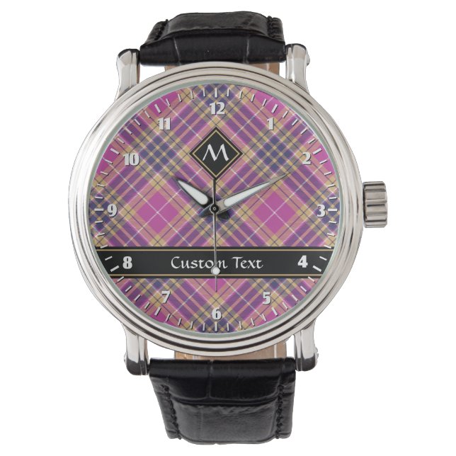 Rosa, Guld och Blue Tartan Armbandsur (Framsida)