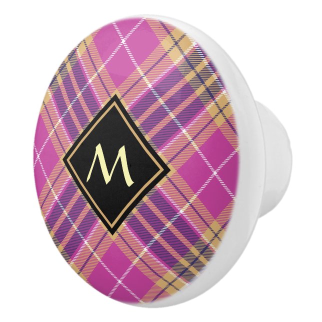 Rosa, Guld och Blue Tartan Knopp (Höger)